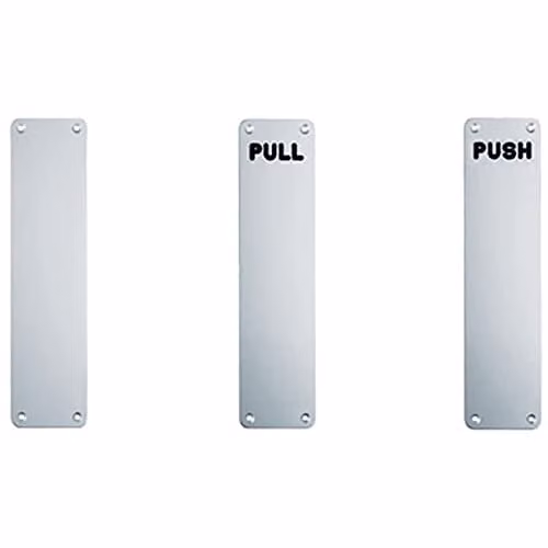 Loops Brushed Silver Aluminium Plain Door Finger Plate W: 30 cm