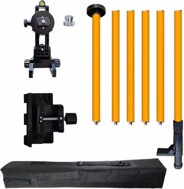 Nordara 4.2m Telescopic Aluminum Laser Level Pole in Yellow – 1