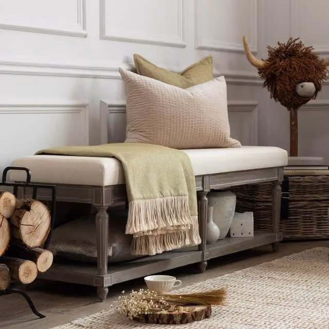 Voyage Maison Matilda Fabric Bench in Beige