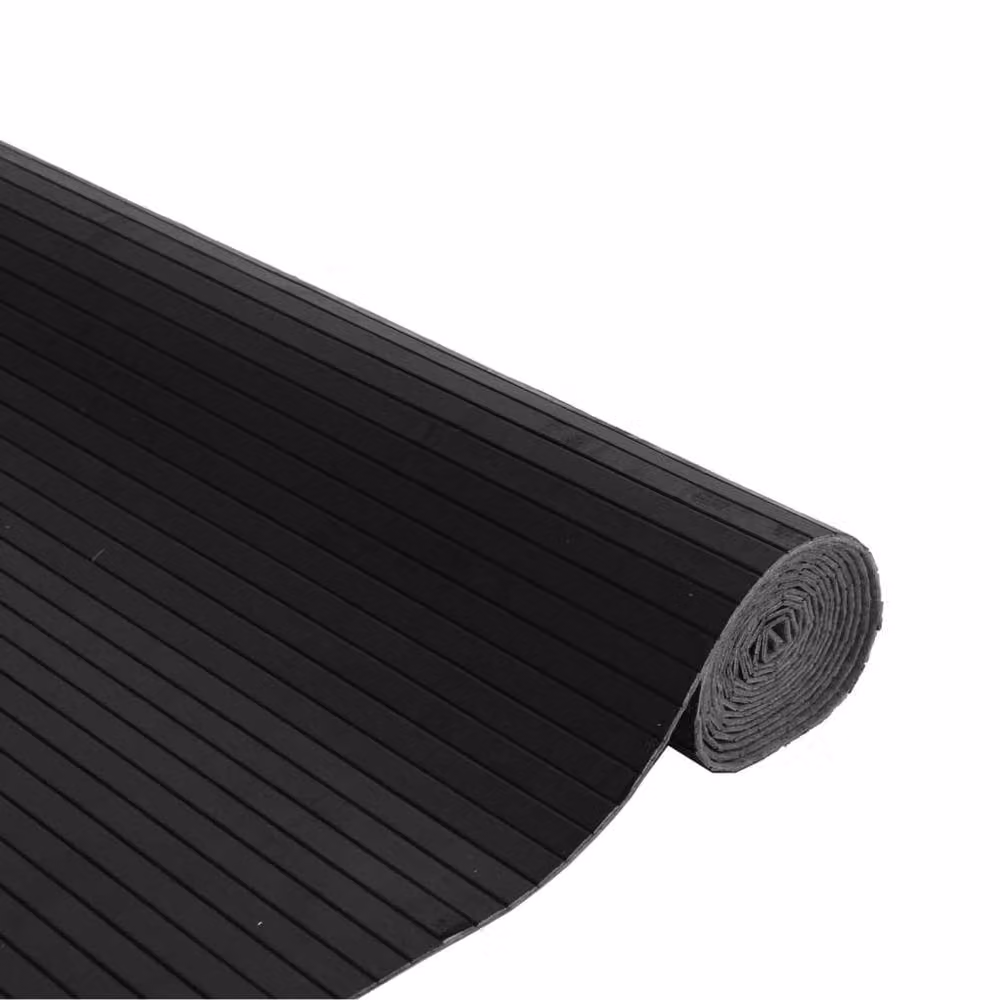 Berkfield Home Rectangular Bamboo Rug in Black, W: 80 cm, L: 300 cm – 2