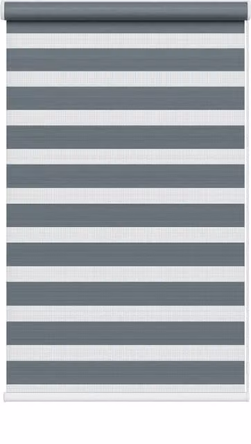 NewEdgeBlinds Day Night Zebra Roller Blind, Grey and White, W: 160 cm, H: 165 cm