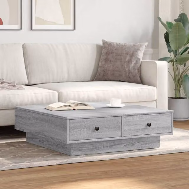 Berkfield Home Grey Sonoma Coffee Table, W/D/H: 90 x 90 x 28 cm – 1