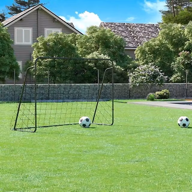 The Bazaarist Portable Kids Football Goal Training Net in Black