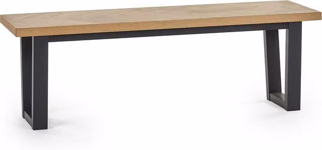 Julian Bowen Hilton Minimalist Geometric Dining Room Bench in White and Oak