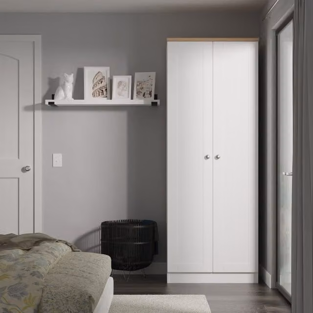 Ready Assembled 2 U Cumbria Tall Plain Double Wardrobe in White