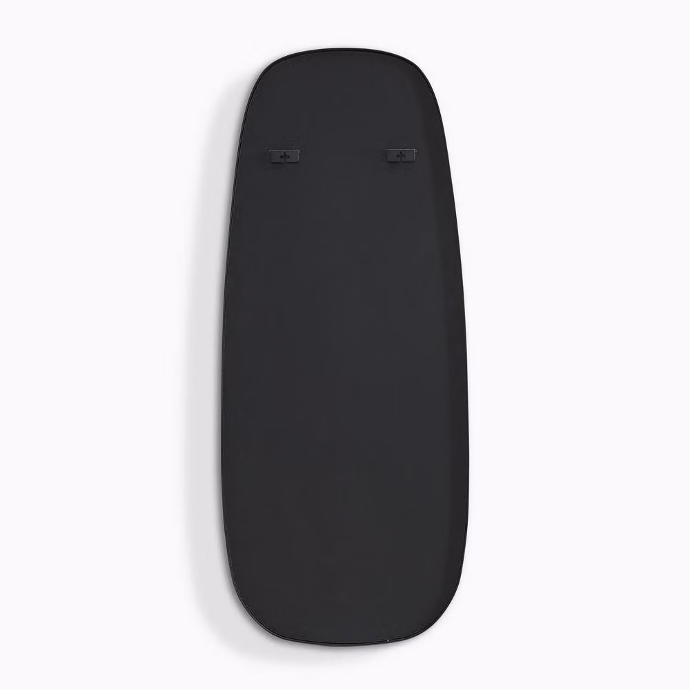 FurnitureboxUK Elodie Black Metal Pebble Shape Wall Mirror W: 120 cm, H: 50 cm – 2