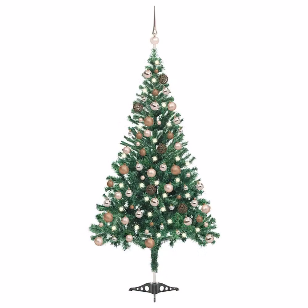 Berkfield Home Beautiful Pre-lit Artificial Christmas Tree with Green and Gold Ball Set, Height: 180 cm – 2
