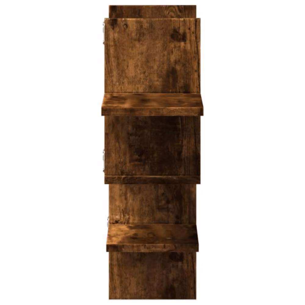 Berkfield Home Wall Mounted Smoked Oak Shelf in Brown, W/D/H: 124.5 x 18 x 60.5 cm – 3