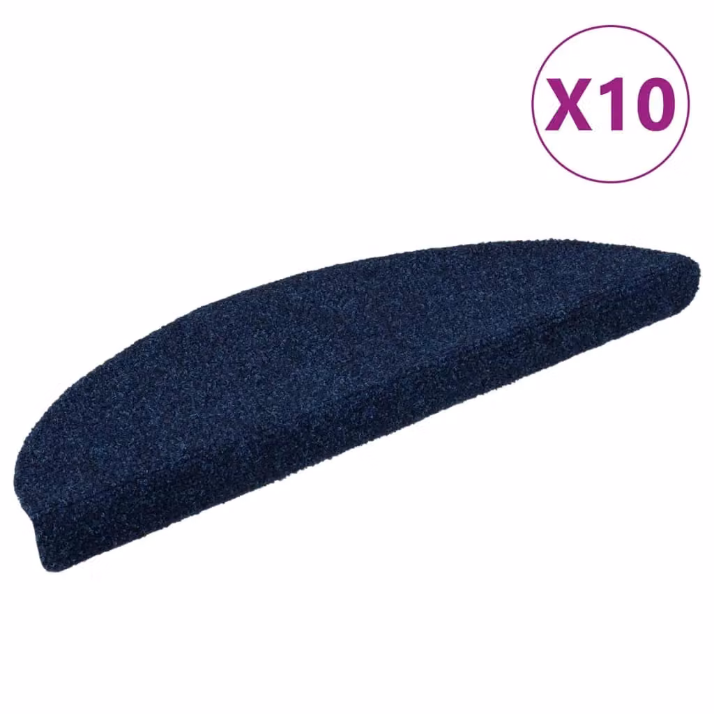 Berkfield Home Self-adhesive Stair Mats, 10 Pieces, Navy Blue, W/D/H: 56 x 17 x 3 cm – 2
