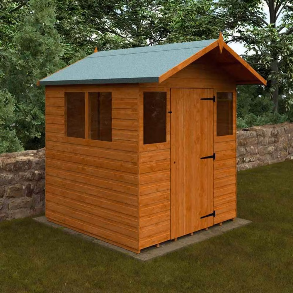 Buttercup Farm 6 x 6 Feet Cabin Shed in Burnt Orange, 12mm Solid Wood/Softwood/Pine – 2