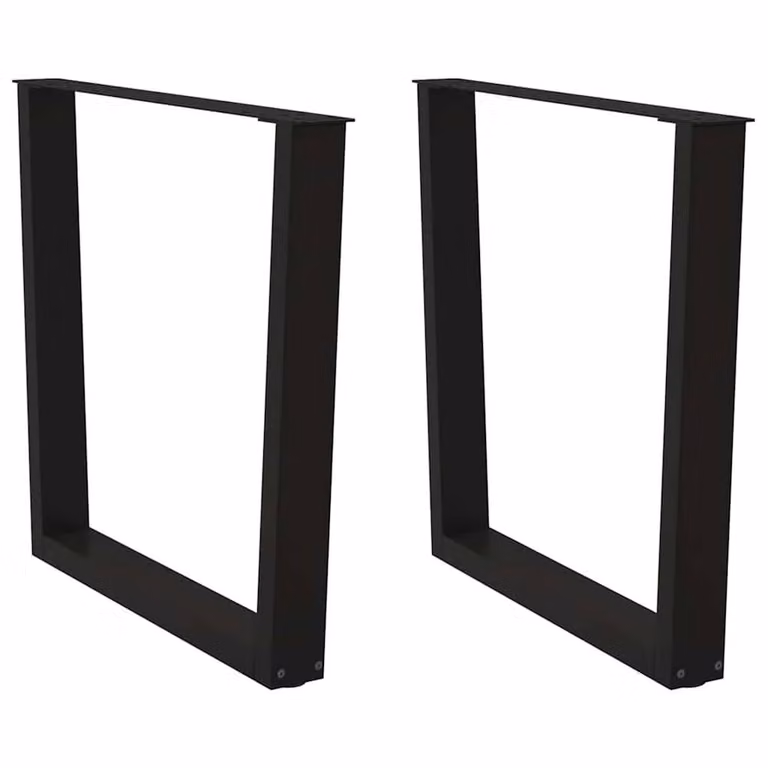 Berkfield Home V-Shape Dining Table Legs, 2 Pieces, Black Steel, H: 72-73.3 cm x W: 90 cm