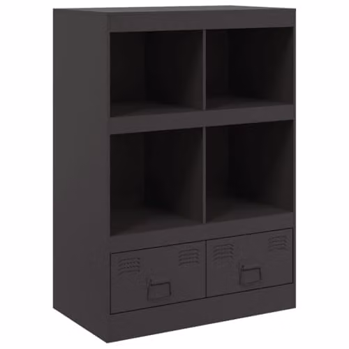 vidaXL Modern Black Steel Highboard W: 67 cm, D: 39 cm, H: 95 cm – 1