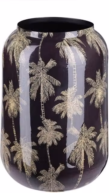 Libra Interiors Palm Small Tabletop Vase in Gold, Black and Multicolour – 1