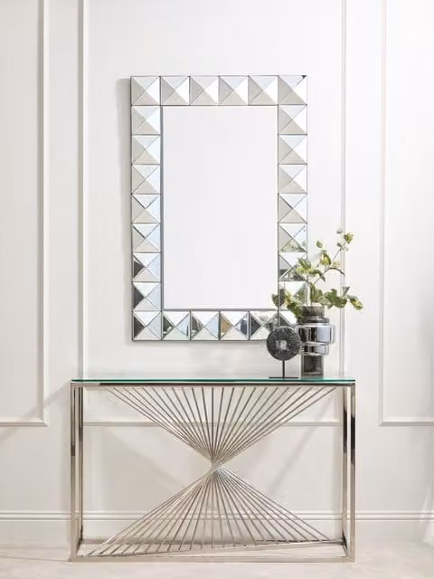 Orsina Lidia 3D Effect Rectangular Wall Mirror in Black