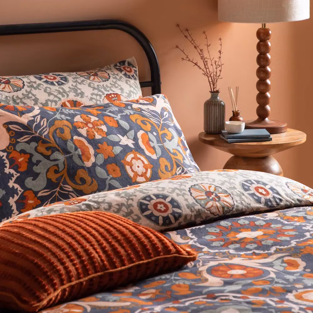 Riva Home Reversible Floral Cotton Duvet Cover Set in Blue and Multicolour, W/D/H: 180 x 200 cm – 2