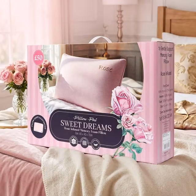 GC Gaveno Cavailia Rose Scent Memory Foam Pillow in Pink, W/D/H: 60 x 40 x 13 cm – 5