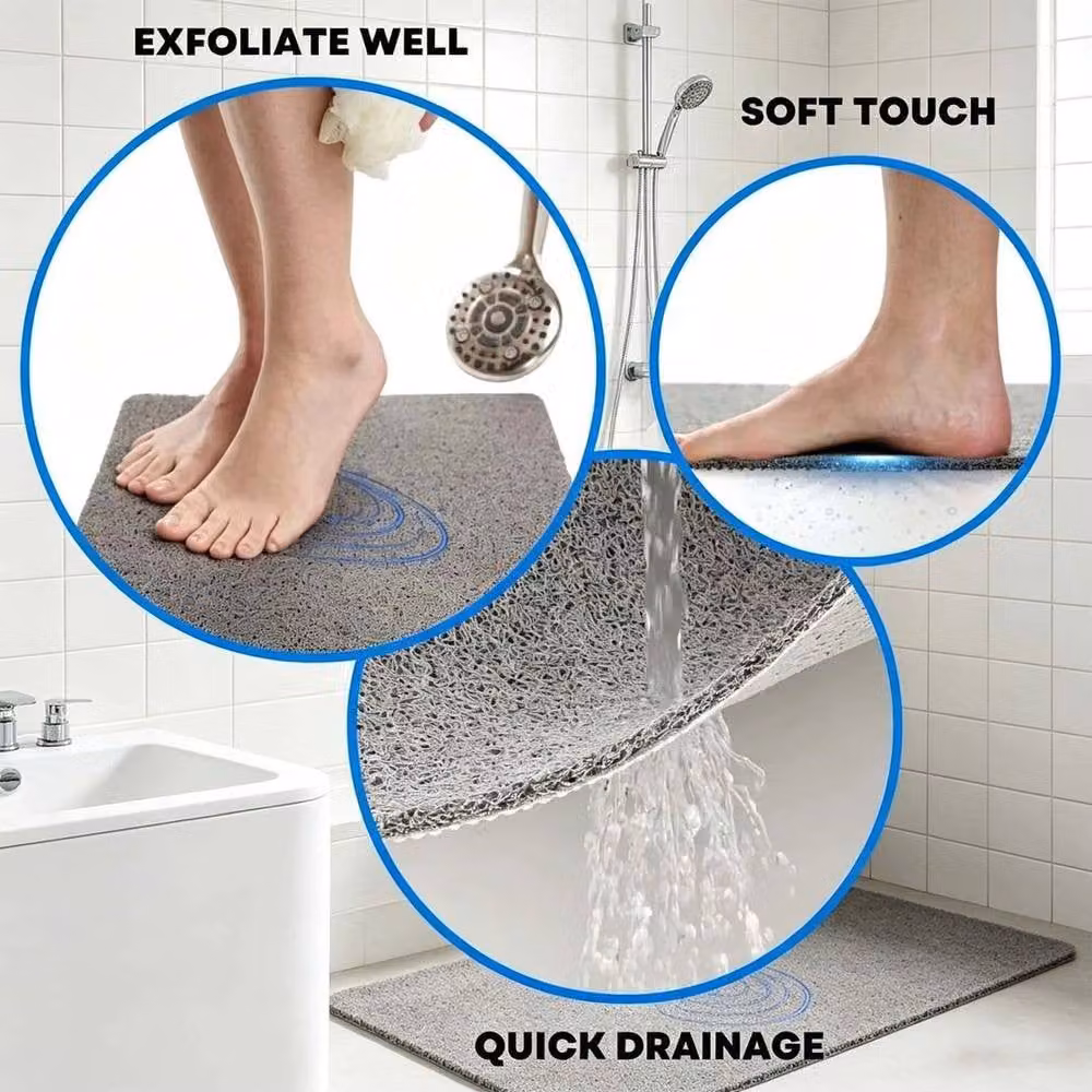 NESTLUNE Non-Slip Anti-Mould Corner Shower Mat in Grey, 60 x 60 cm – 3
