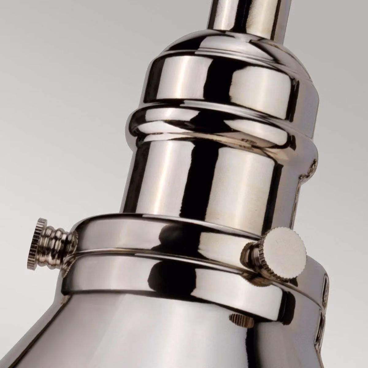 Netlighting Provence Grey Dome Wall Light with Polished Nickel Finish and E27 Socket – 3