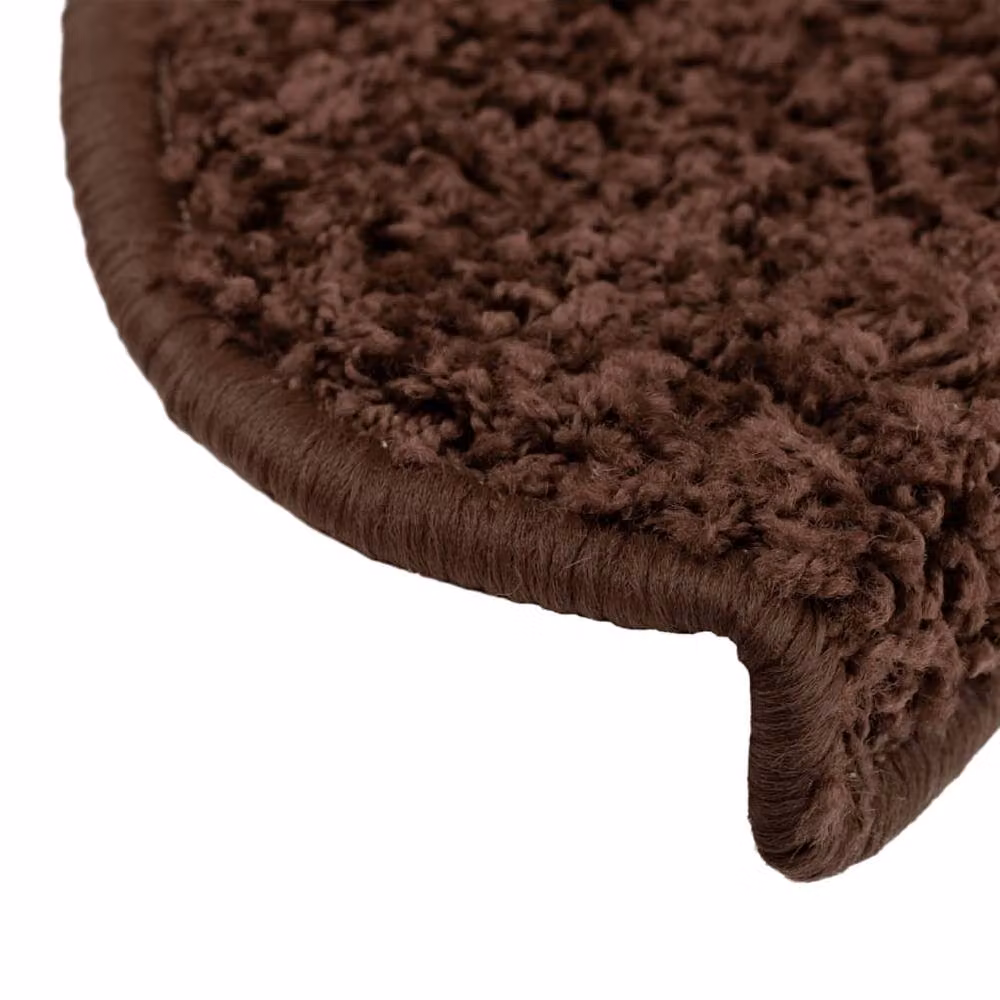 Berkfield Home Non-Slip Self-Adhesive Carpet Stair Treads, 15 Pieces, Brown, W: 65 cm, D: 21 cm, H: 4 cm – 3