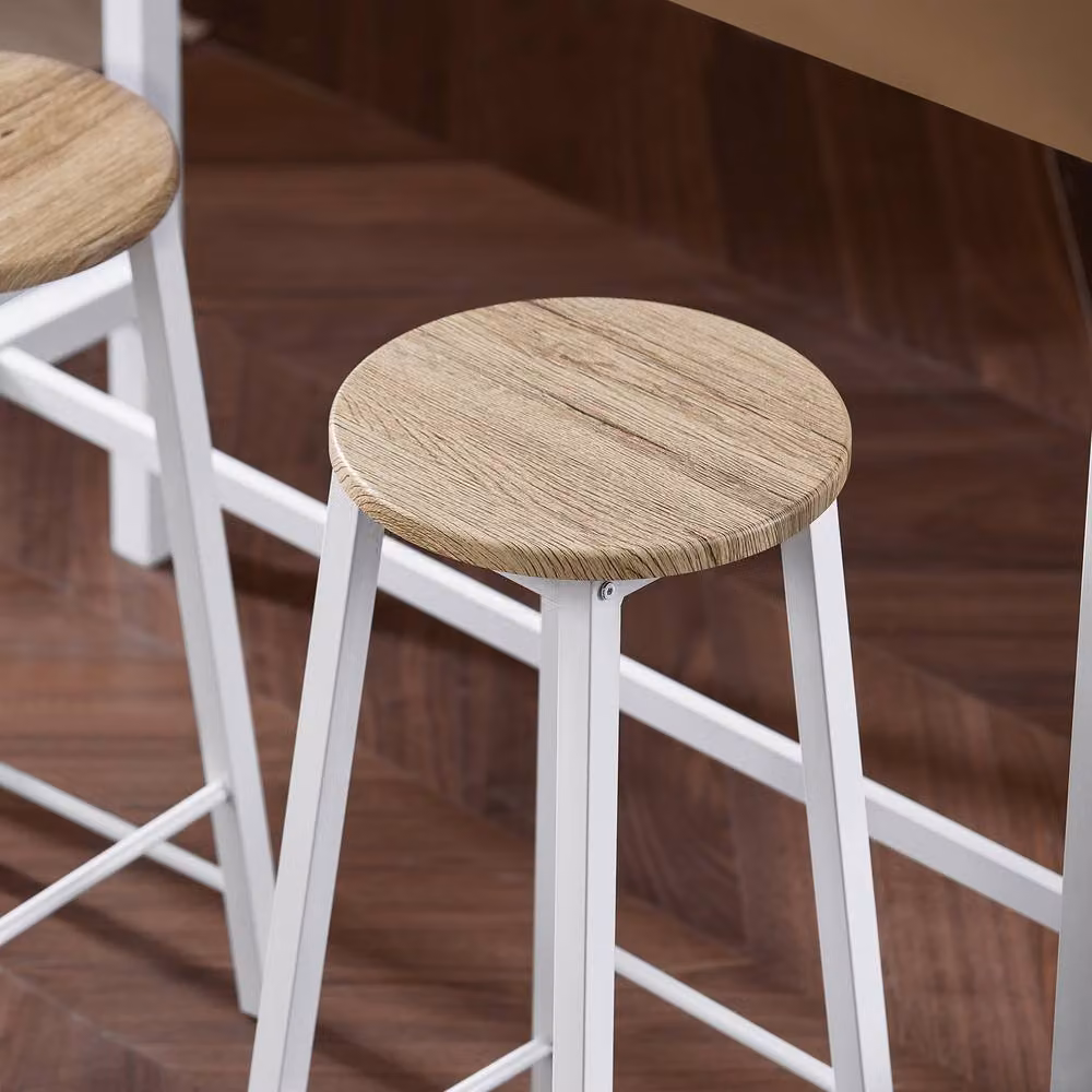 SoBuy Industrial Bar Table and 4 Stools Set in White – 3