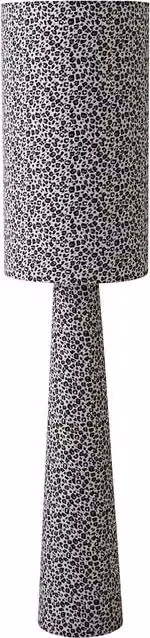 Bertie Leopard Print Fabric Midi Floor Lamp in Brown and Multicolour