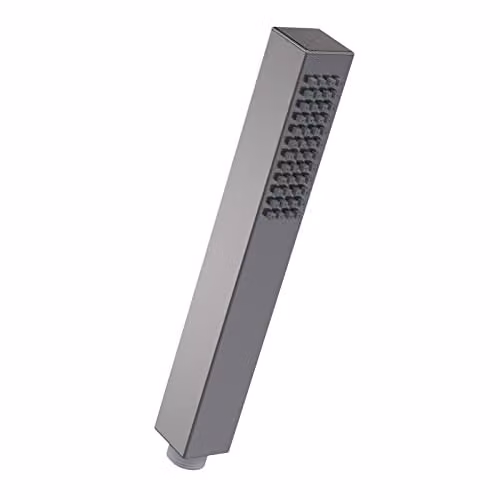 nuie HO710 Modern Minimalist Square Single Function Shower Handset, Brushed Pewter, W: 23.1 cm, D: 2.8 cm, H: 2.8 cm