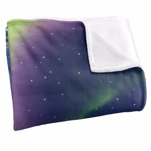 JQ Licensing Jlo Polar Bear Aurora Northern Lights Super Soft Silky Touch Throw Blanket, White, W/D/H: 152 x 127 cm – 2