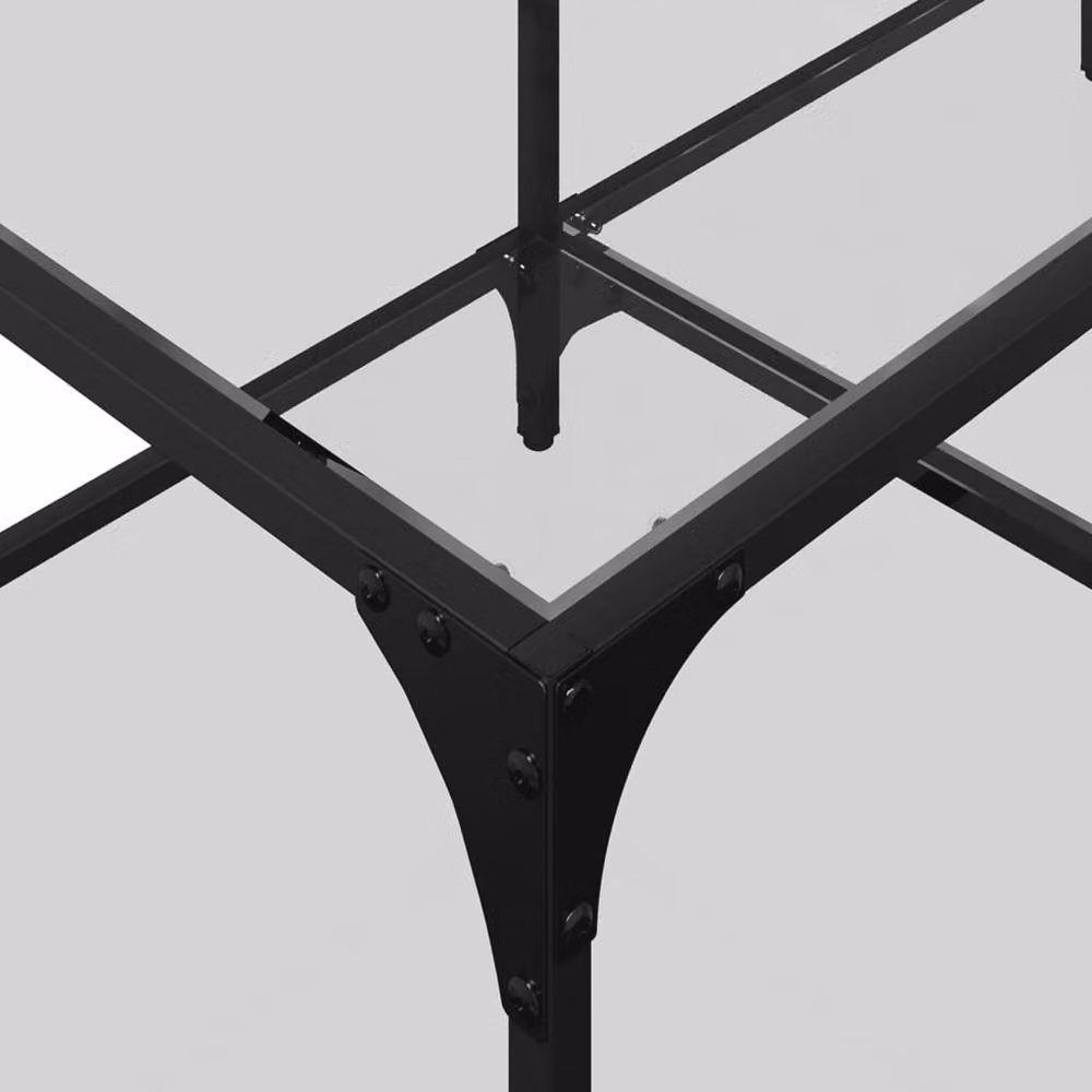 Berkfield Home Modern Rectangular Coffee Table with Transparent Glass Top and Steel Frame, W: 98.5 cm, D: 50 cm, H: 40 cm – 5