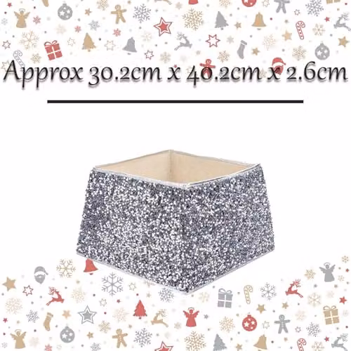 VFM e-Store Folding Sequin Christmas Tree Skirt in Silver – 2