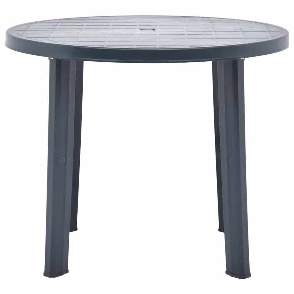 Berkfield Home Round Green Plastic Garden Table W: 89 cm, D: 89 cm, H: 72 cm – 2