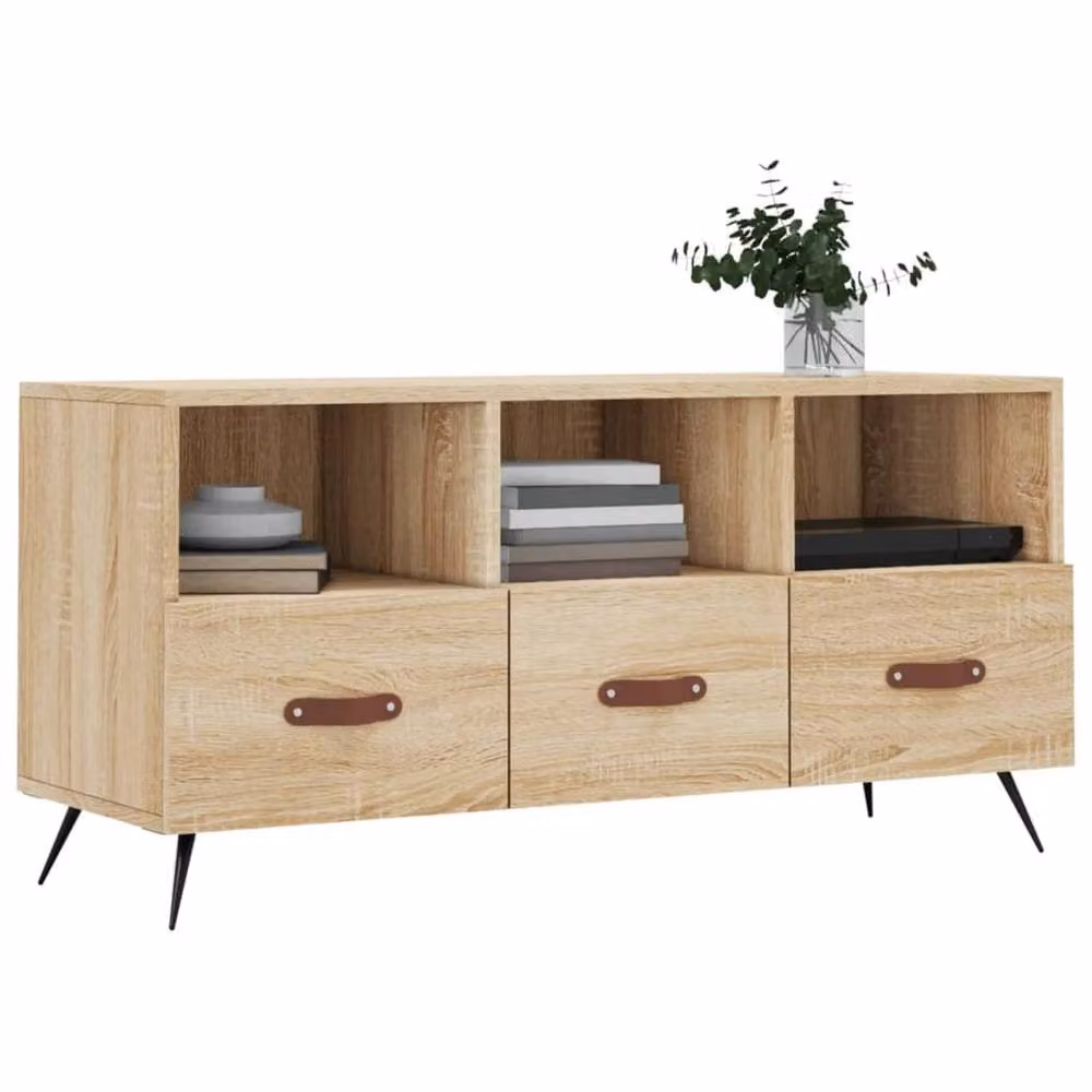 Berkfield Home Sonoma Oak TV Cabinet in Beige, W/D/H: 102 x 36 x 50 cm – 3