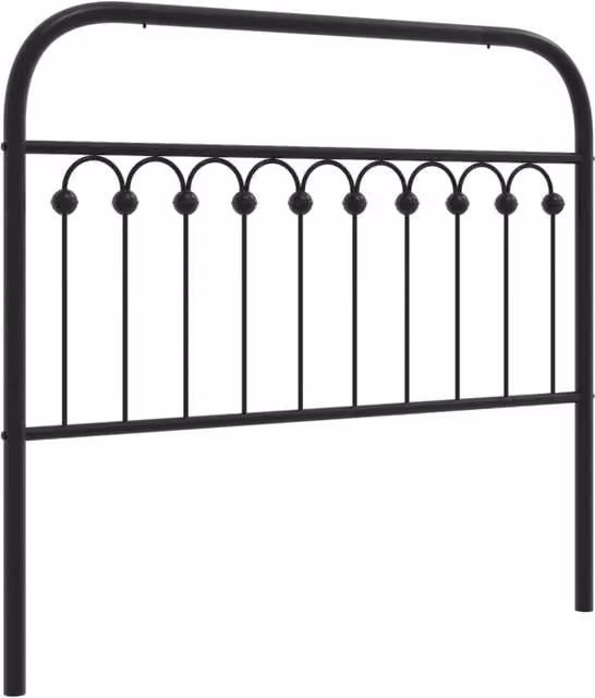 Berkfield Home Classic Metal Headboard in Black, Width: 107 cm