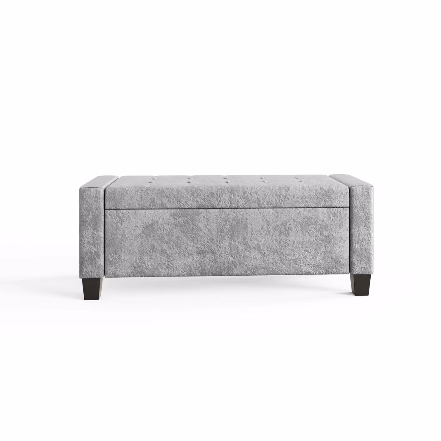 GFW Verona Grey Crushed Velvet Fabric Ottoman Storage Bench – 3