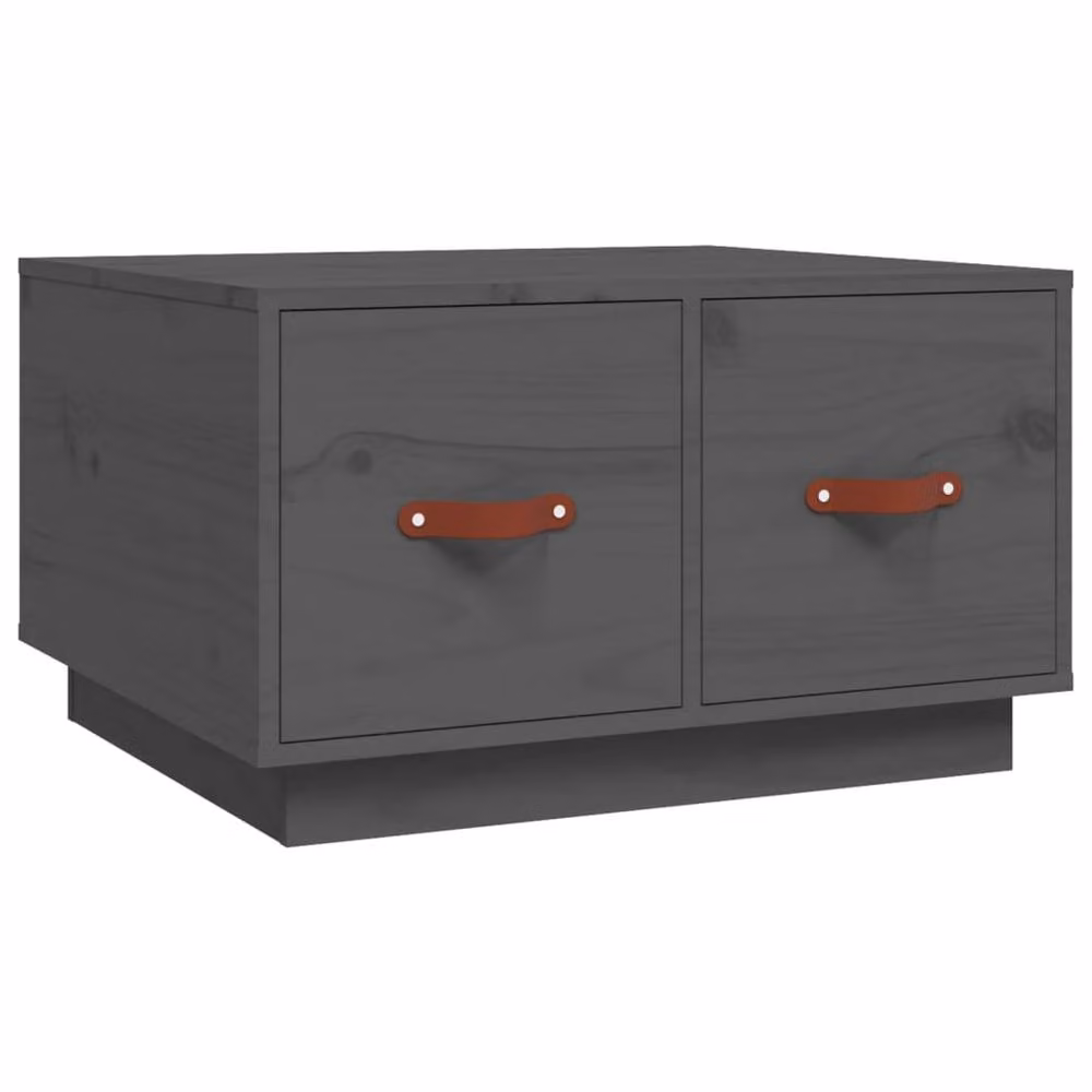 Berkfield Home Beautiful Coffee Table in Grey Solid Pine Wood W/D/H: 60 x 53 x 35 cm – 2