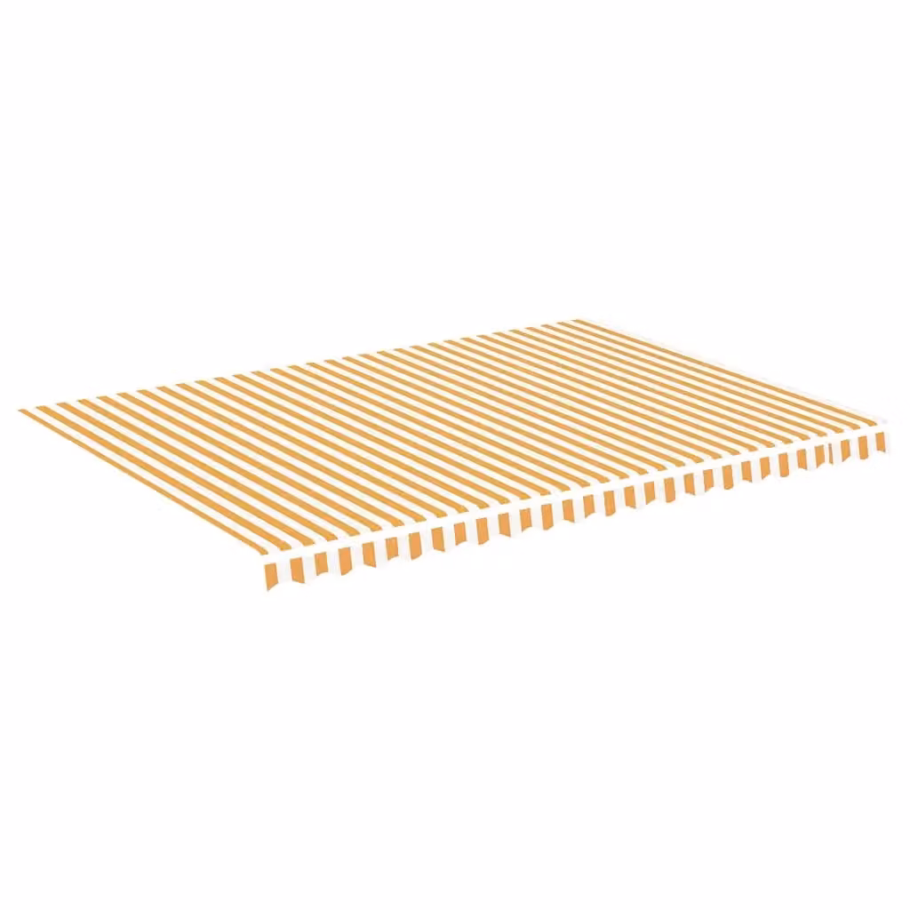 Berkfield Home Replacement Awning Fabric in Yellow and White, Polyester, W: 5 m, D: 3.5 m – 2