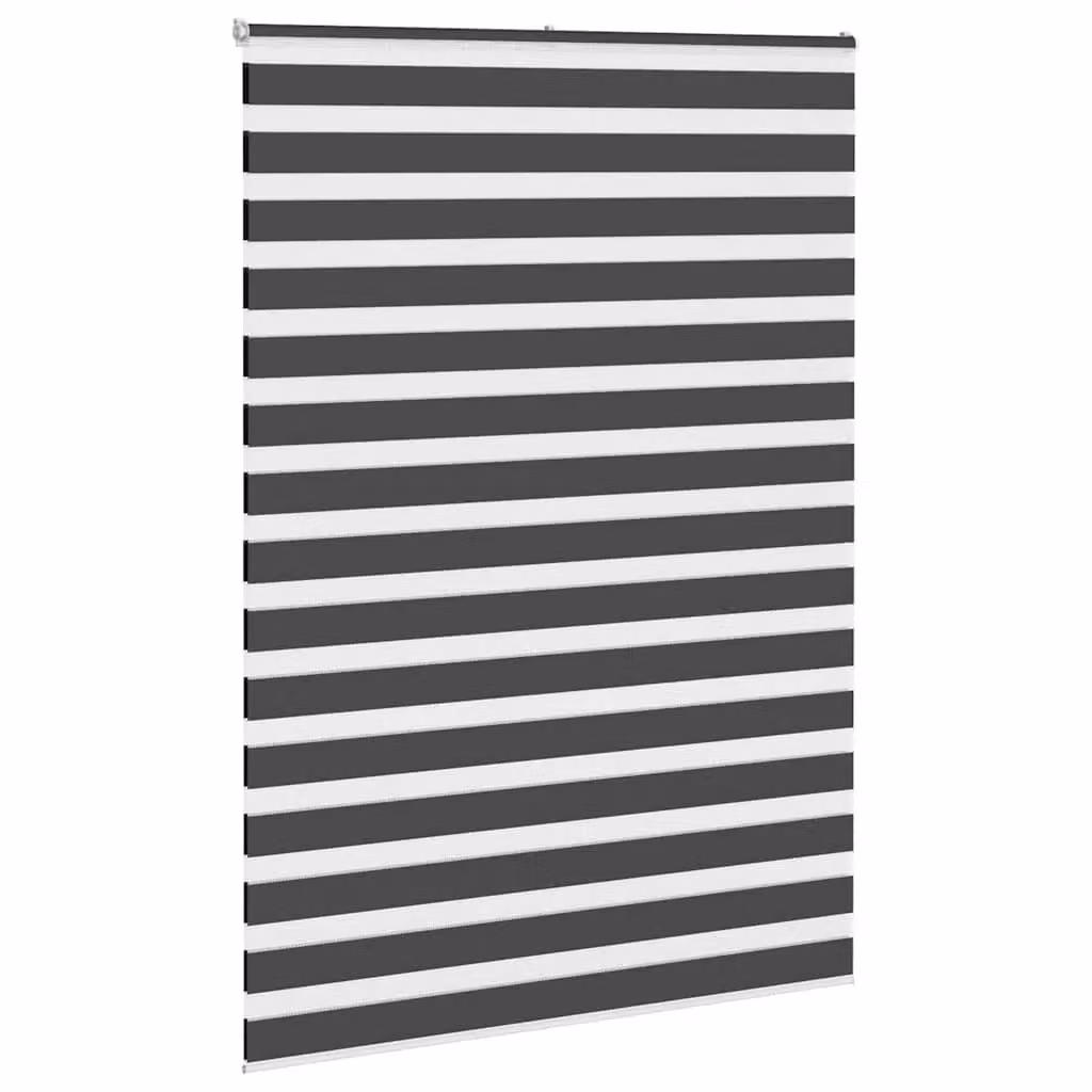 Berkfield Home Zebra Day and Night Blind in Black Polyester, W: 155 cm, H: 200 cm – 3