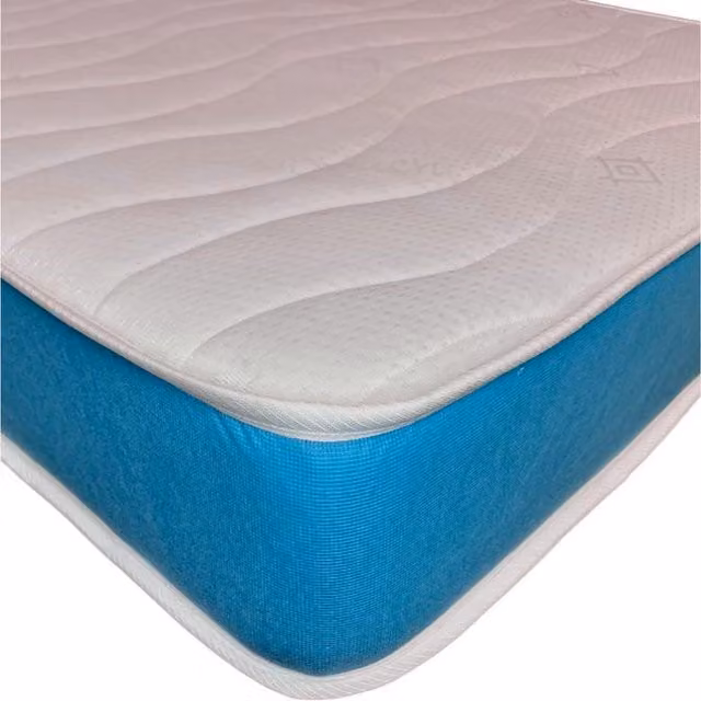 Wilson Beds Rainbow Kids Quilted Bonell Spring Mattress in White and Blue, W/D/H: 90 x 190 x 16.5 cm