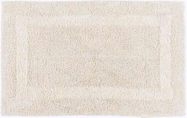 Homescapes Luxury Reversible Cotton Bath Mat, Beige, W/D/H: 80 x 50 cm