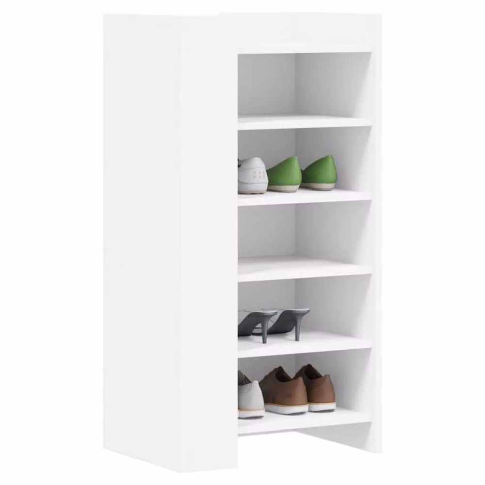 Berkfield Home White Minimalist Shoe Cabinet with Internal Shelves, W/D/H: 52 x 37.5 x 100 cm – 2