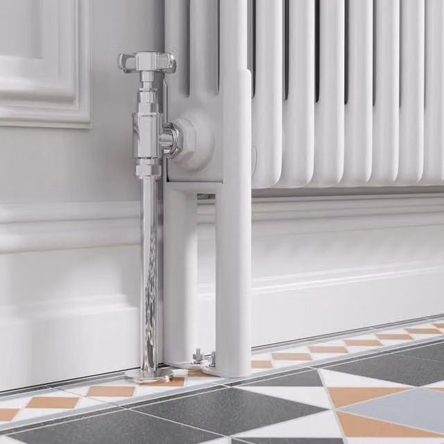 Temprazo White Floor Standing Legs for Traditional Radiators