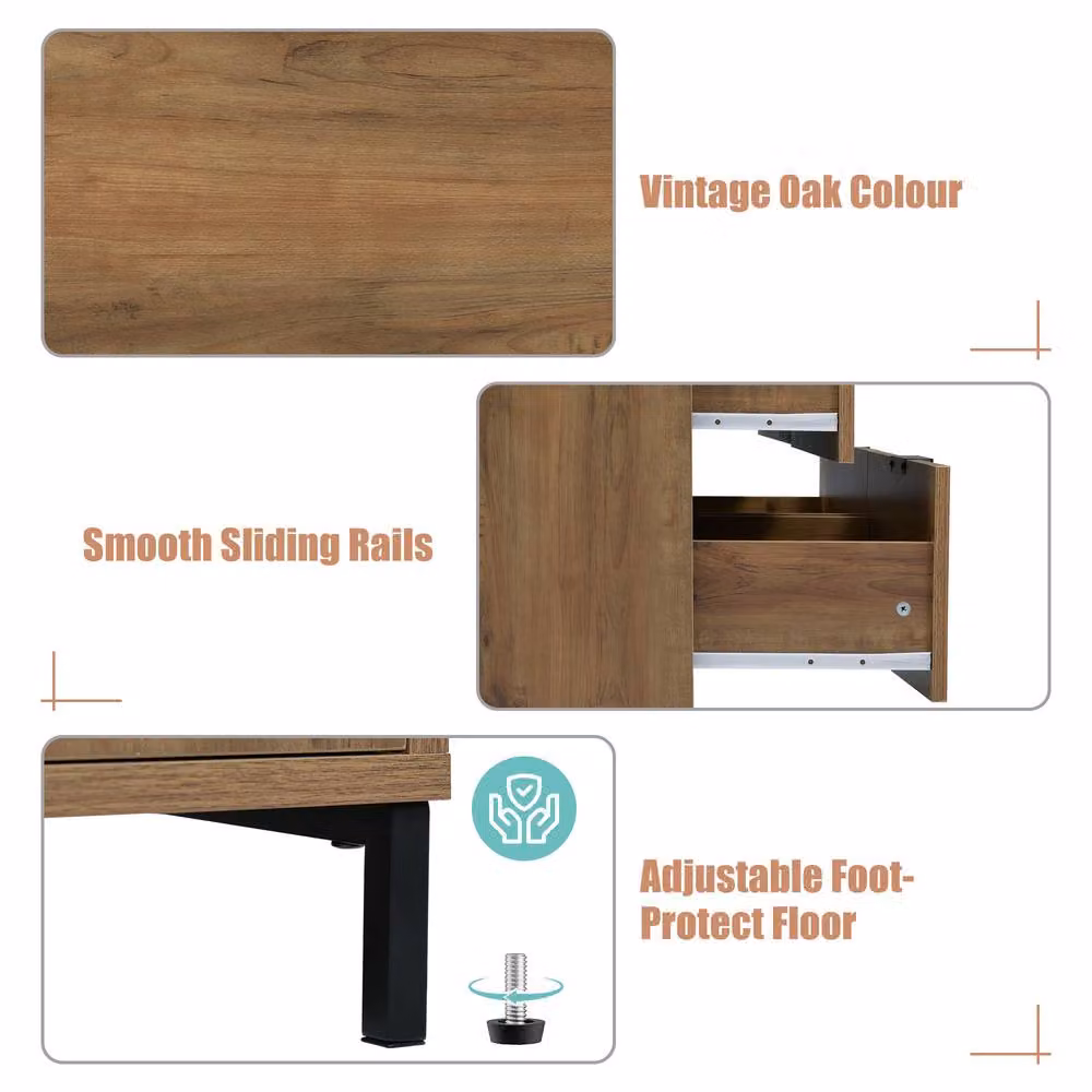 STILVORA 6 Drawer Chest of Drawers with Metal Frame in Light Oak – 7