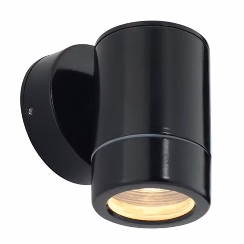Netlighting Odyssey Dimmable Outdoor Wall Garden Spotlight in Satin Black with Transparent Glass, IP65, GU10 – 1