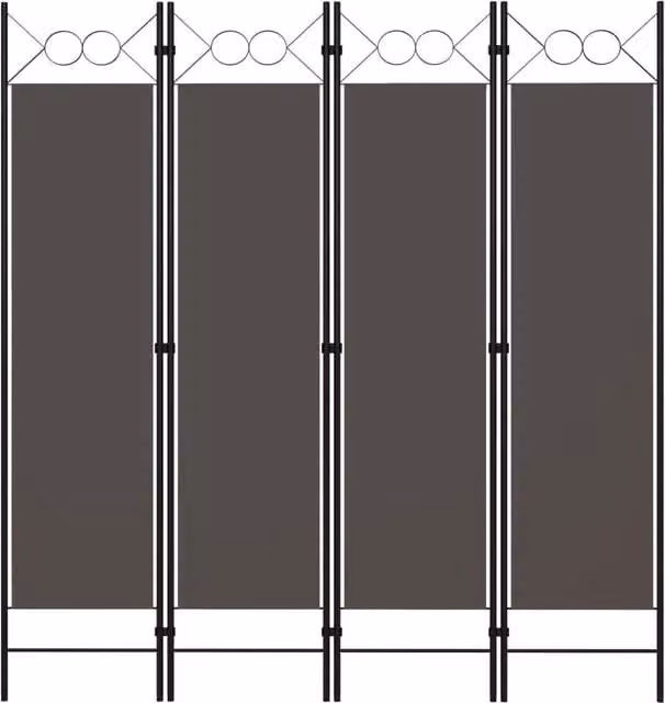 Berkfield Home 4-Panel Geometric Room Divider in Anthracite and Black, W: 160 cm, H: 180 cm – 1
