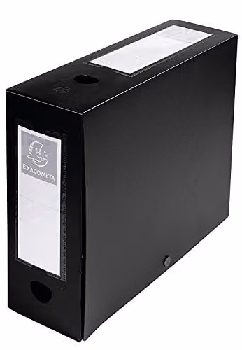 Exacompta Opaque Polypropylene A4 Archive Box with 100mm Spine in Black