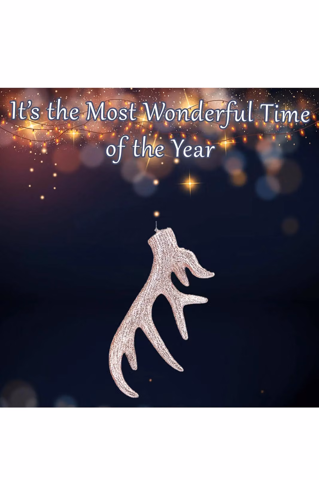 VFM e-Store Hanging Stag Antler Christmas Tree Ornament, Gold, H x W x D: 17 x 7 x 2.5 cm – 2