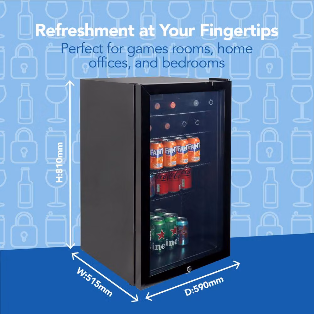 Igenix Under Counter Drinks Fridge, 98 Litre, Black – 3