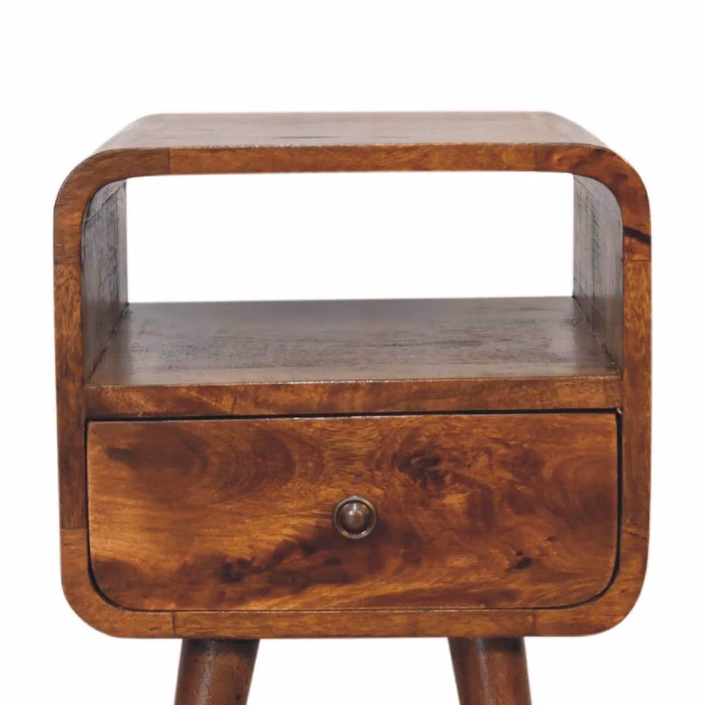 Wyld Haus Olbia Mini Bedside Table in Brown Mango Wood W/D/H: 30 x 30 x 55 cm – 4