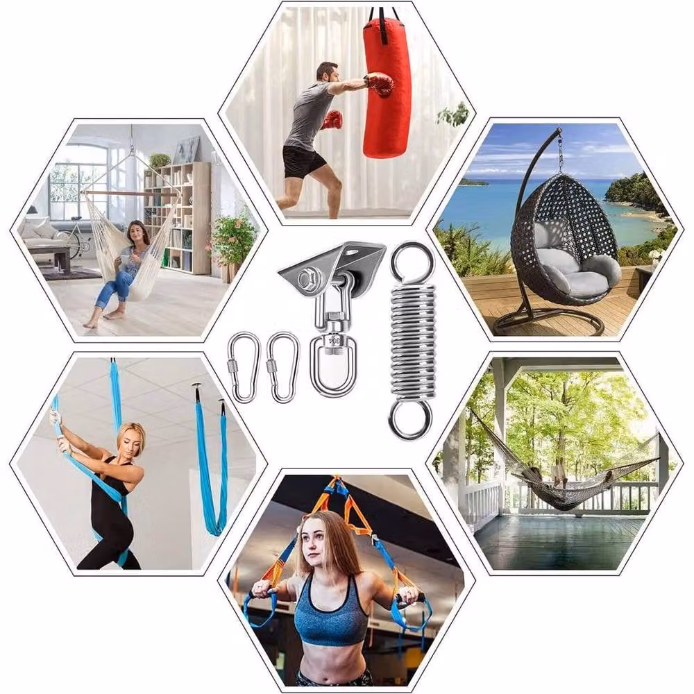 SPETLEK Heavy Duty Stainless Steel Hammock Ceiling Hook in Silver – 3