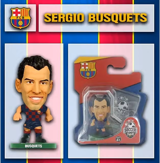 SoccerStarz FC Barcelona Sergio Busquets 2020 Home Kit Mini Figure, Blue/Multicolour, Height: 5 cm