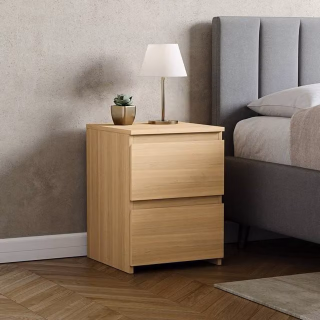 HD Designs Denver 2 Drawer Bedside Chest of Drawers in Brown – 1